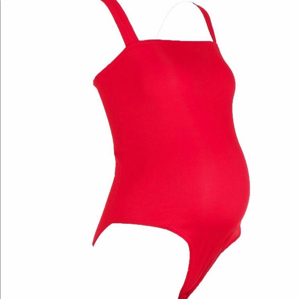 Red maternity body suit!